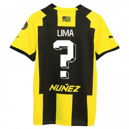 Kandiny Enfant Maillot Jhonatan Lima #0 Jaune Noir Tenues Domicile 2023/24 T-Shirt