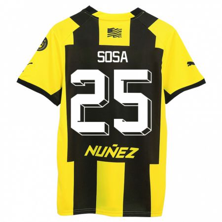 Kandiny Enfant Maillot Ignacio Sosa #25 Jaune Noir Tenues Domicile 2023/24 T-Shirt