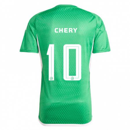 Kandiny Enfant Maillot Tjaronn Chery #10 Blanc Bleu Tenues Domicile 2023/24 T-Shirt