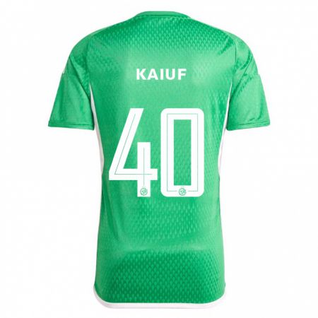 Kandiny Enfant Maillot Sharif Kaiuf #40 Blanc Bleu Tenues Domicile 2023/24 T-Shirt