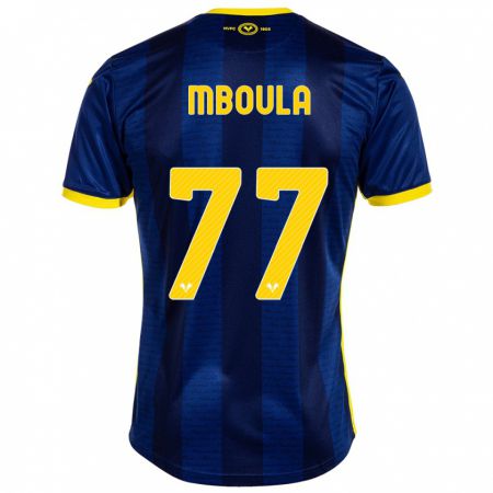 Kandiny Enfant Maillot Jordi Mboula #77 Marin Tenues Domicile 2023/24 T-Shirt