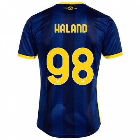 Kandiny Enfant Maillot Benedicte Iversen Håland #98 Marin Tenues Domicile 2023/24 T-Shirt