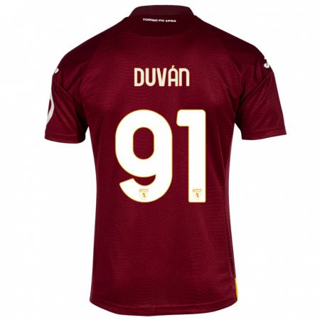 Kandiny Enfant Maillot Duván Zapata #91 Rouge Foncé Tenues Domicile 2023/24 T-Shirt