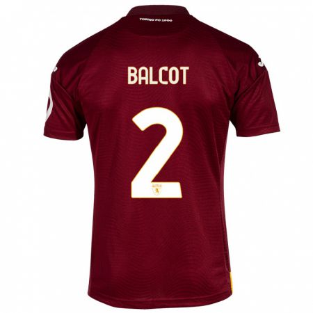 Kandiny Enfant Maillot Côme Bianay Balcot #2 Rouge Foncé Tenues Domicile 2023/24 T-Shirt