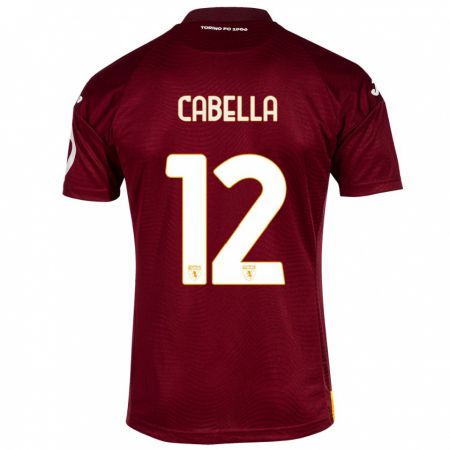 Kandiny Enfant Maillot Matteo Cabella #12 Rouge Foncé Tenues Domicile 2023/24 T-Shirt