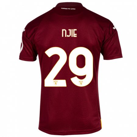 Kandiny Enfant Maillot Alieu Njie #29 Rouge Foncé Tenues Domicile 2023/24 T-Shirt