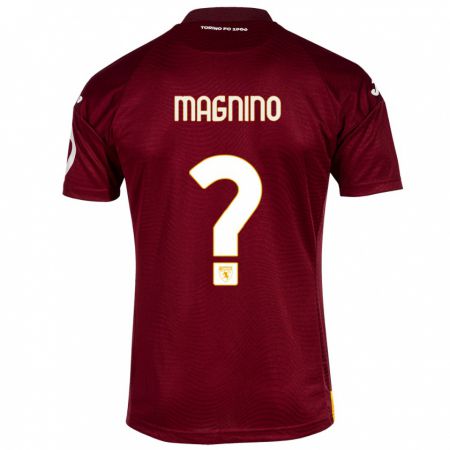 Kandiny Enfant Maillot Emanuele Magnino #0 Rouge Foncé Tenues Domicile 2023/24 T-Shirt