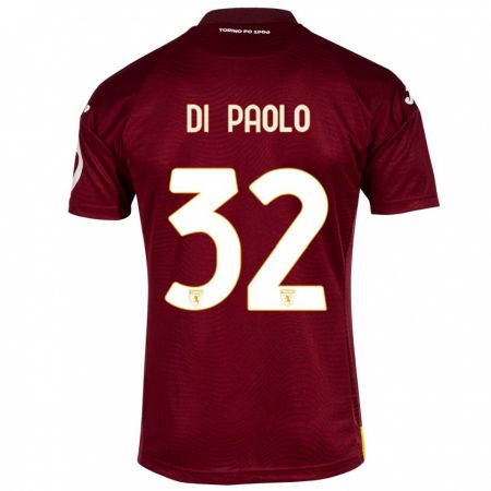 Kandiny Enfant Maillot Sebastiano Di Paolo #32 Rouge Foncé Tenues Domicile 2023/24 T-Shirt