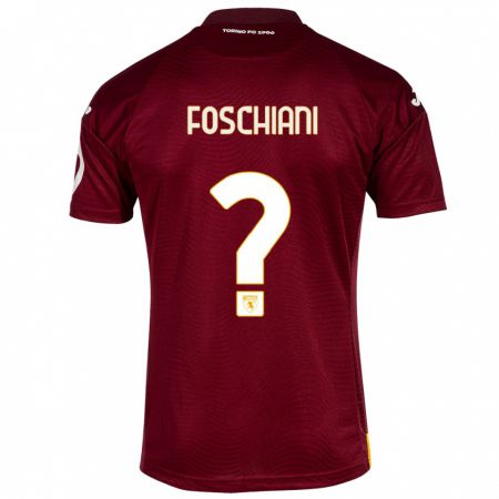 Kandiny Enfant Maillot Francesco Foschiani #0 Rouge Foncé Tenues Domicile 2023/24 T-Shirt