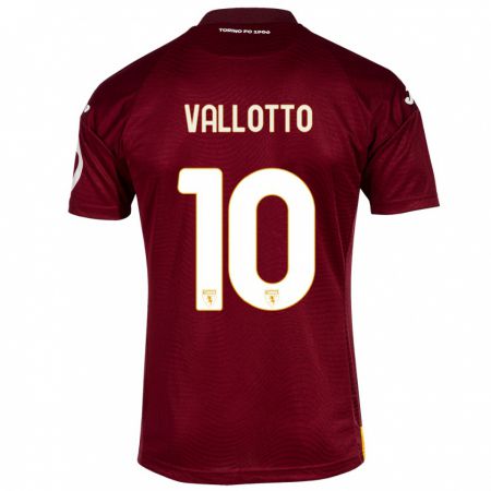 Kandiny Enfant Maillot Greta Vallotto #10 Rouge Foncé Tenues Domicile 2023/24 T-Shirt