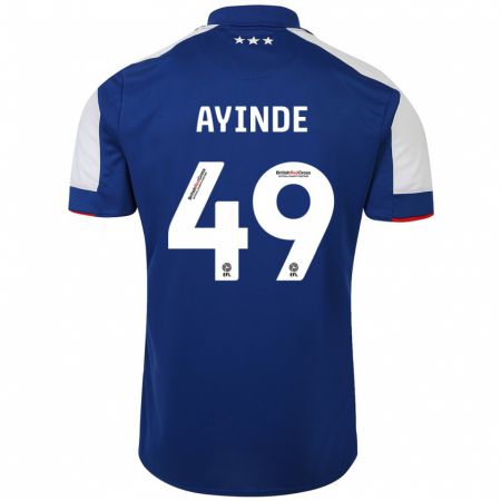 Kandiny Enfant Maillot Leon Ayinde #49 Bleu Tenues Domicile 2023/24 T-Shirt