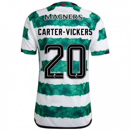 Kandiny Enfant Maillot Cameron Carter-Vickers #20 Vert Tenues Domicile 2023/24 T-Shirt