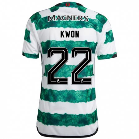 Kandiny Enfant Maillot Hyeok-Kyu Kwon #22 Vert Tenues Domicile 2023/24 T-Shirt