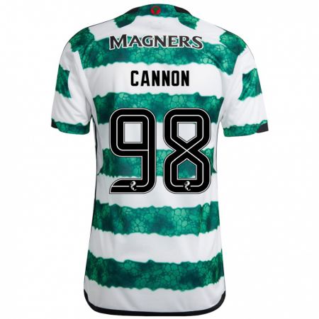 Kandiny Enfant Maillot Aidan Cannon #98 Vert Tenues Domicile 2023/24 T-Shirt