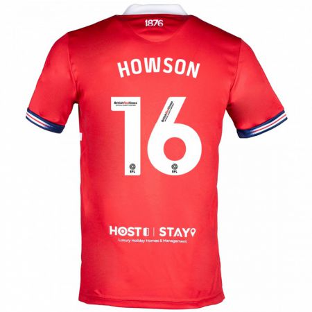 Kandiny Enfant Maillot Jonathan Howson #16 Rouge Tenues Domicile 2023/24 T-Shirt