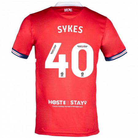 Kandiny Enfant Maillot Cain Sykes #40 Rouge Tenues Domicile 2023/24 T-Shirt