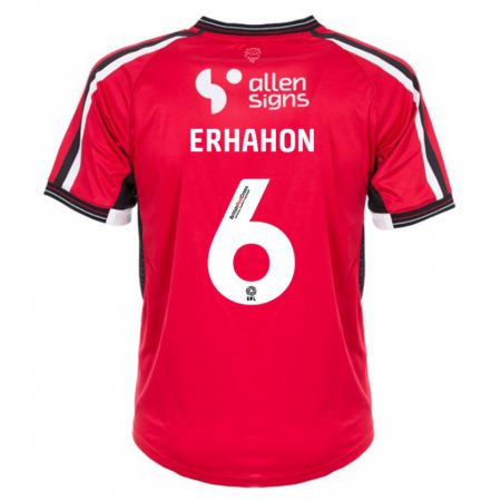 Kandiny Enfant Maillot Ethan Erhahon #6 Rouge Tenues Domicile 2023/24 T-Shirt