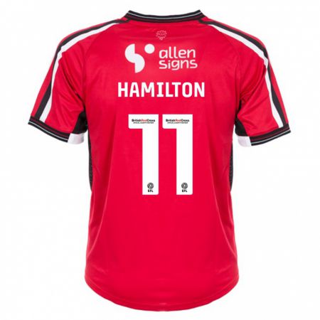 Kandiny Enfant Maillot Ethan Hamilton #11 Rouge Tenues Domicile 2023/24 T-Shirt