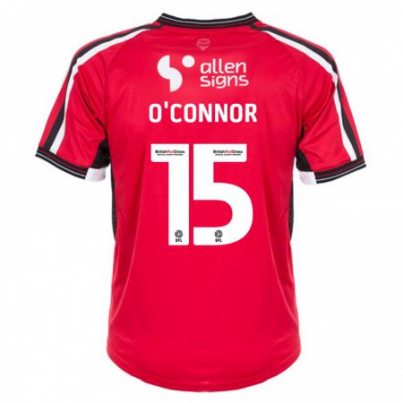 Kandiny Enfant Maillot Paudie O'connor #15 Rouge Tenues Domicile 2023/24 T-Shirt