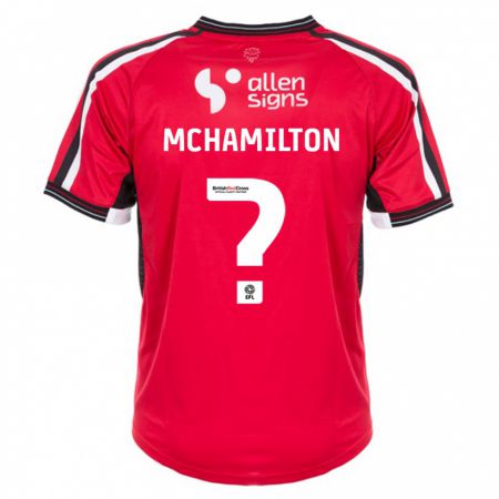 Kandiny Enfant Maillot Toni Mchamilton #0 Rouge Tenues Domicile 2023/24 T-Shirt