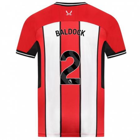 Kandiny Enfant Maillot George Baldock #2 Rouge Tenues Domicile 2023/24 T-Shirt