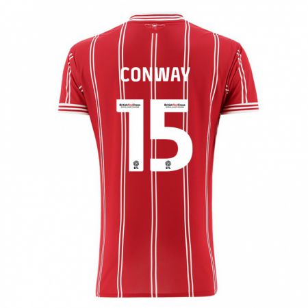 Kandiny Enfant Maillot Tommy Conway #15 Rouge Tenues Domicile 2023/24 T-Shirt