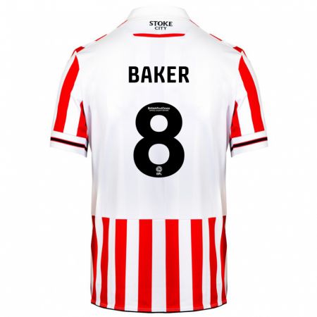 Kandiny Enfant Maillot Lewis Baker #8 Rouge Blanc Tenues Domicile 2023/24 T-Shirt