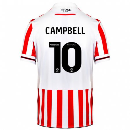 Kandiny Enfant Maillot Tyrese Campbell #10 Rouge Blanc Tenues Domicile 2023/24 T-Shirt