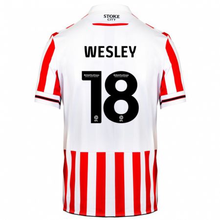 Kandiny Enfant Maillot Wesley Moraes #18 Rouge Blanc Tenues Domicile 2023/24 T-Shirt