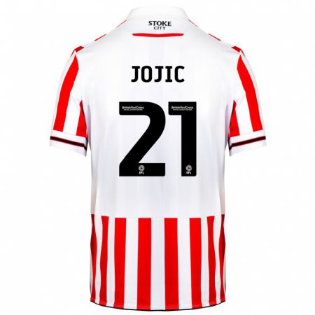 Kandiny Enfant Maillot Nikola Jojic #21 Rouge Blanc Tenues Domicile 2023/24 T-Shirt