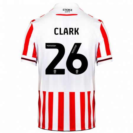 Kandiny Enfant Maillot Ciaran Clark #26 Rouge Blanc Tenues Domicile 2023/24 T-Shirt