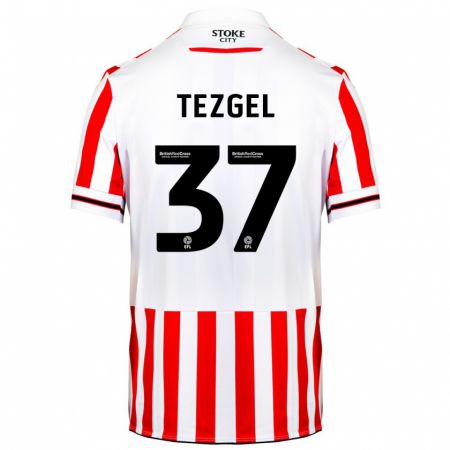 Kandiny Enfant Maillot Emre Tezgel #37 Rouge Blanc Tenues Domicile 2023/24 T-Shirt