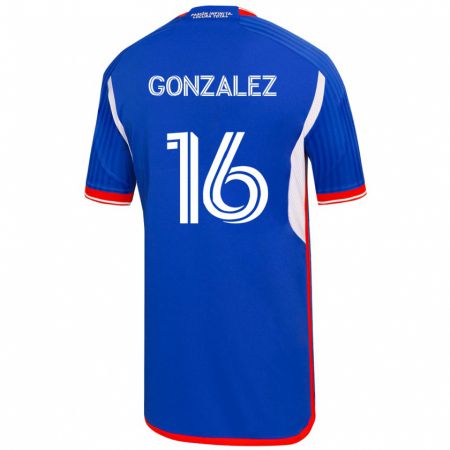 Kandiny Enfant Maillot Monserratt González #16 Bleu Tenues Domicile 2023/24 T-Shirt