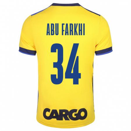 Kandiny Enfant Maillot Sayed Abu Farkhi #34 Jaune Tenues Domicile 2023/24 T-Shirt