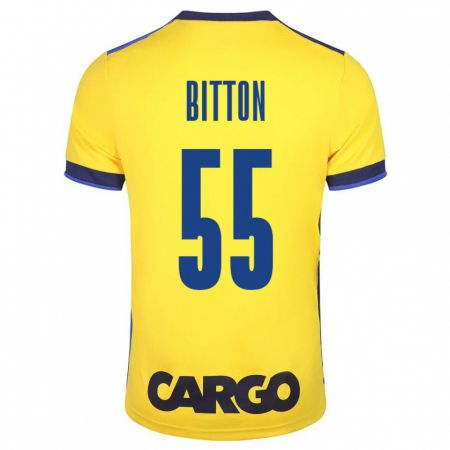 Kandiny Enfant Maillot Nir Bitton #55 Jaune Tenues Domicile 2023/24 T-Shirt