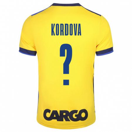 Kandiny Enfant Maillot Adir Kordova #0 Jaune Tenues Domicile 2023/24 T-Shirt