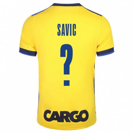 Kandiny Enfant Maillot Rom Savic #0 Jaune Tenues Domicile 2023/24 T-Shirt