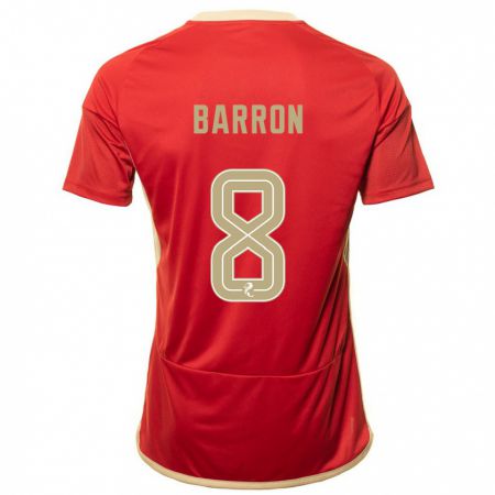 Kandiny Enfant Maillot Connor Barron #8 Rouge Tenues Domicile 2023/24 T-Shirt