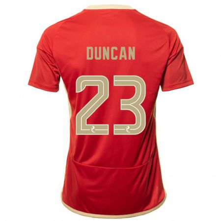 Kandiny Enfant Maillot Ryan Duncan #23 Rouge Tenues Domicile 2023/24 T-Shirt