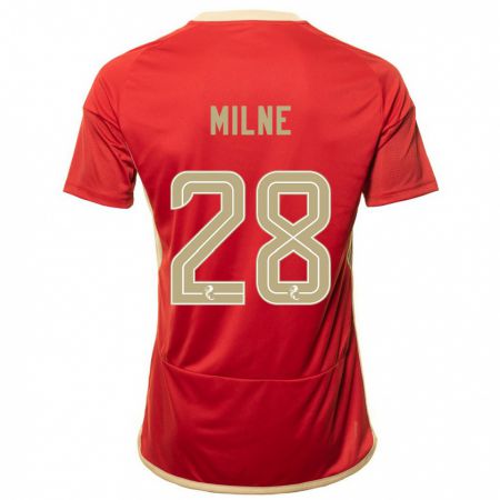 Kandiny Enfant Maillot Jack Milne #28 Rouge Tenues Domicile 2023/24 T-Shirt