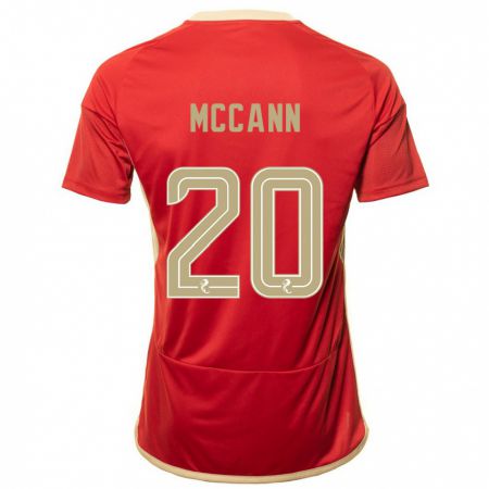 Kandiny Enfant Maillot Annalisa Mccann #20 Rouge Tenues Domicile 2023/24 T-Shirt