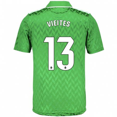 Kandiny Enfant Maillot Fran Vieites #13 Vert Tenues Extérieur 2023/24 T-Shirt