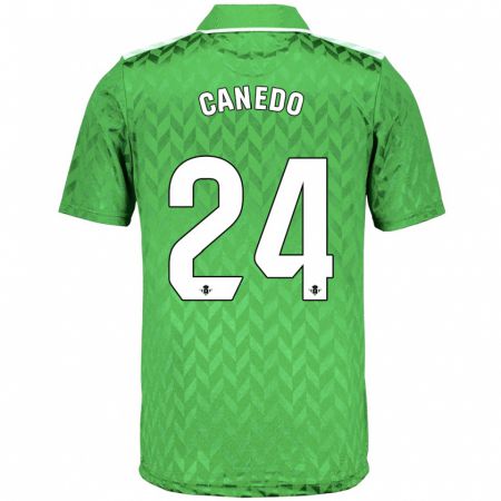 Kandiny Enfant Maillot Damián Canedo #24 Vert Tenues Extérieur 2023/24 T-Shirt