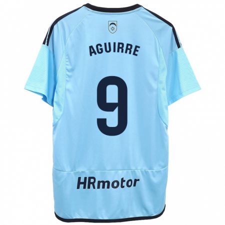 Kandiny Enfant Maillot Jorge Aguirre #9 Bleu Tenues Extérieur 2023/24 T-Shirt