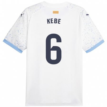 Kandiny Enfant Maillot Ibrahima Kébé #6 Blanc Tenues Extérieur 2023/24 T-Shirt