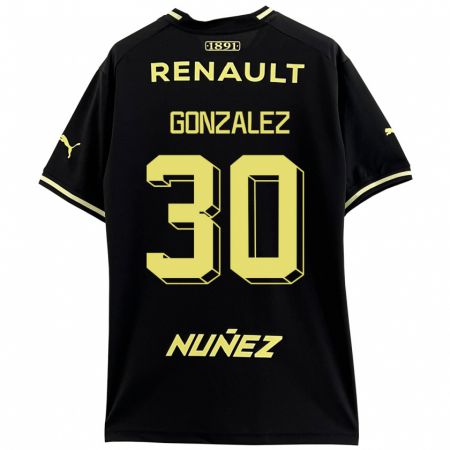 Kandiny Enfant Maillot Ángel González #30 Noir Tenues Extérieur 2023/24 T-Shirt