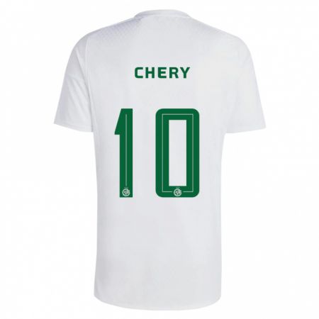 Kandiny Enfant Maillot Tjaronn Chery #10 Vert Bleu Tenues Extérieur 2023/24 T-Shirt