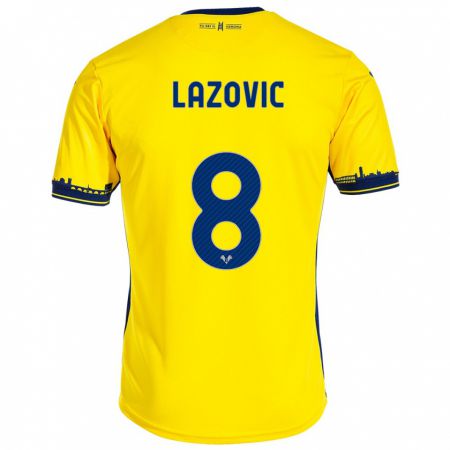 Kandiny Enfant Maillot Darko Lazović #8 Jaune Tenues Extérieur 2023/24 T-Shirt