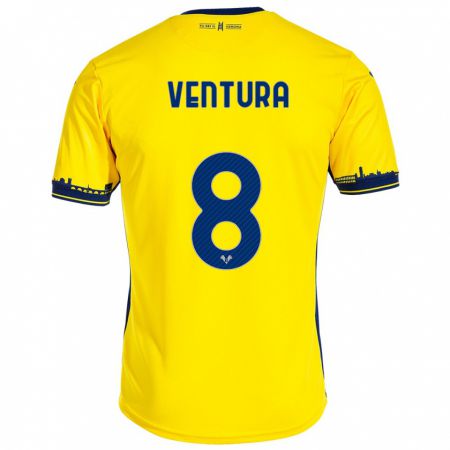 Kandiny Enfant Maillot Ciro Ventura #8 Jaune Tenues Extérieur 2023/24 T-Shirt