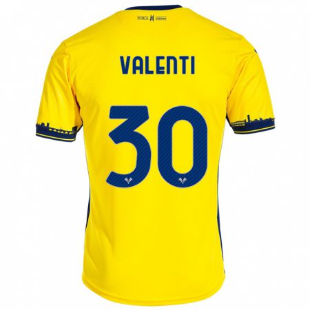 Kandiny Enfant Maillot Francesco Valenti #30 Jaune Tenues Extérieur 2023/24 T-Shirt